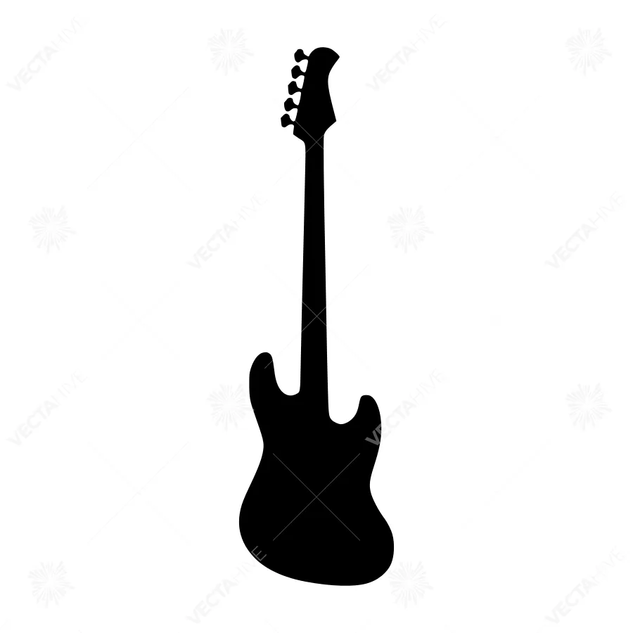 Silhouette Bass Guitar - Minimalist Design
