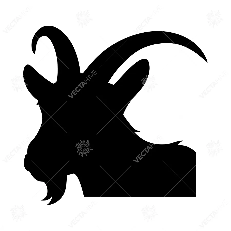 Silhouette Goat Head Graphic Icon