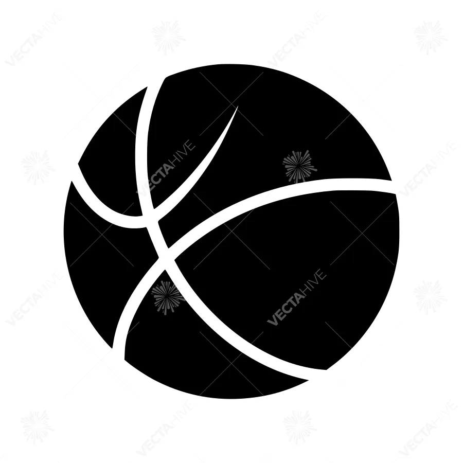 Basketball Icon - Minimalist Black Silhouette
