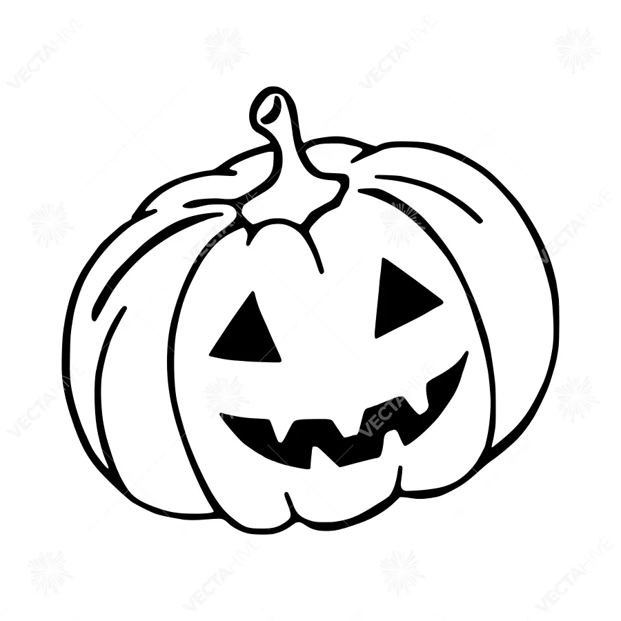 Black Silhouette Halloween Pumpkin