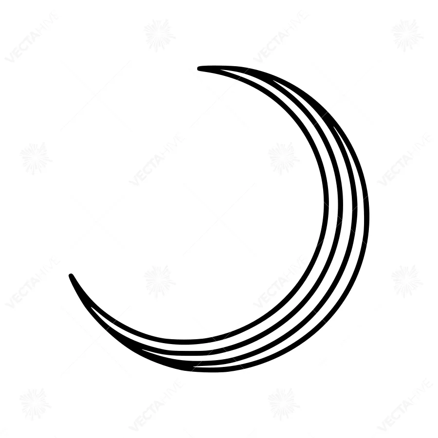 Line Art Crescent Moon Icon