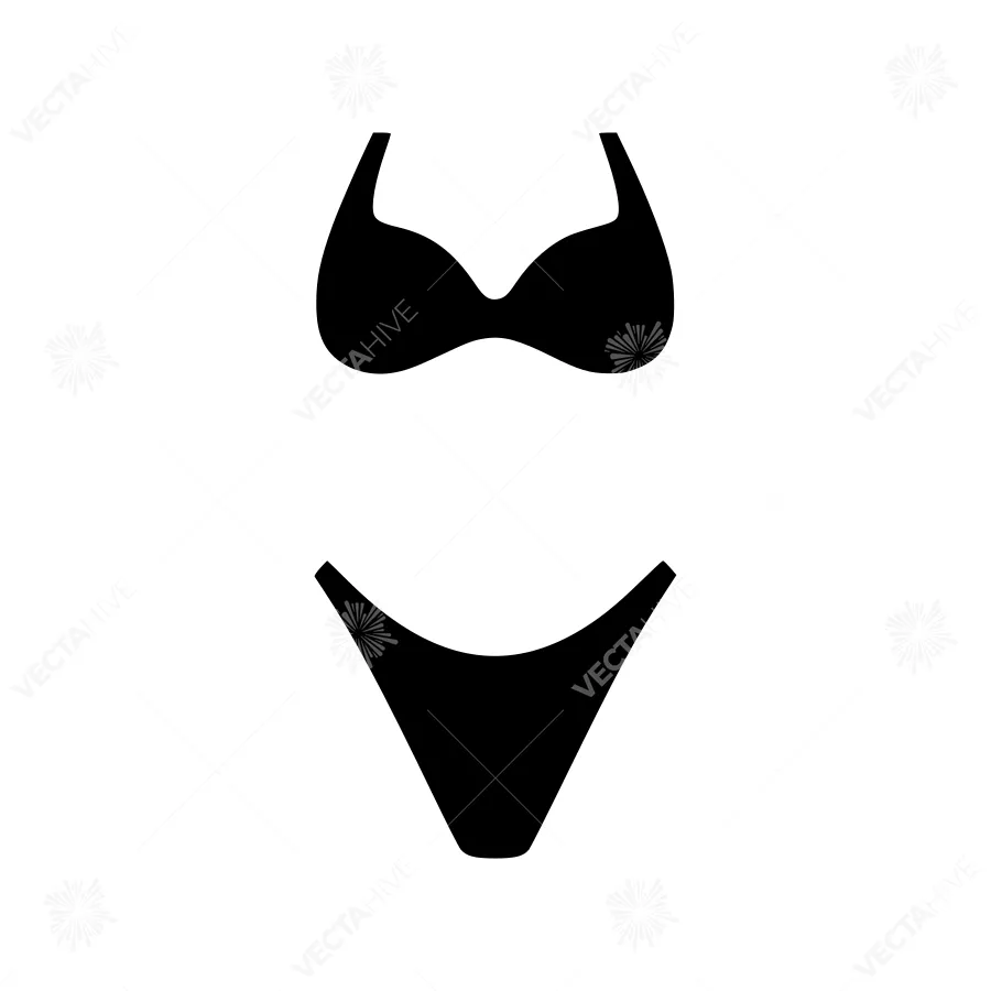 Black Swimsuit Icon - Bra & Bottom