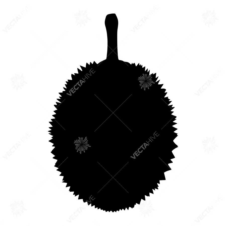 Durian Silhouette Vector Graphic