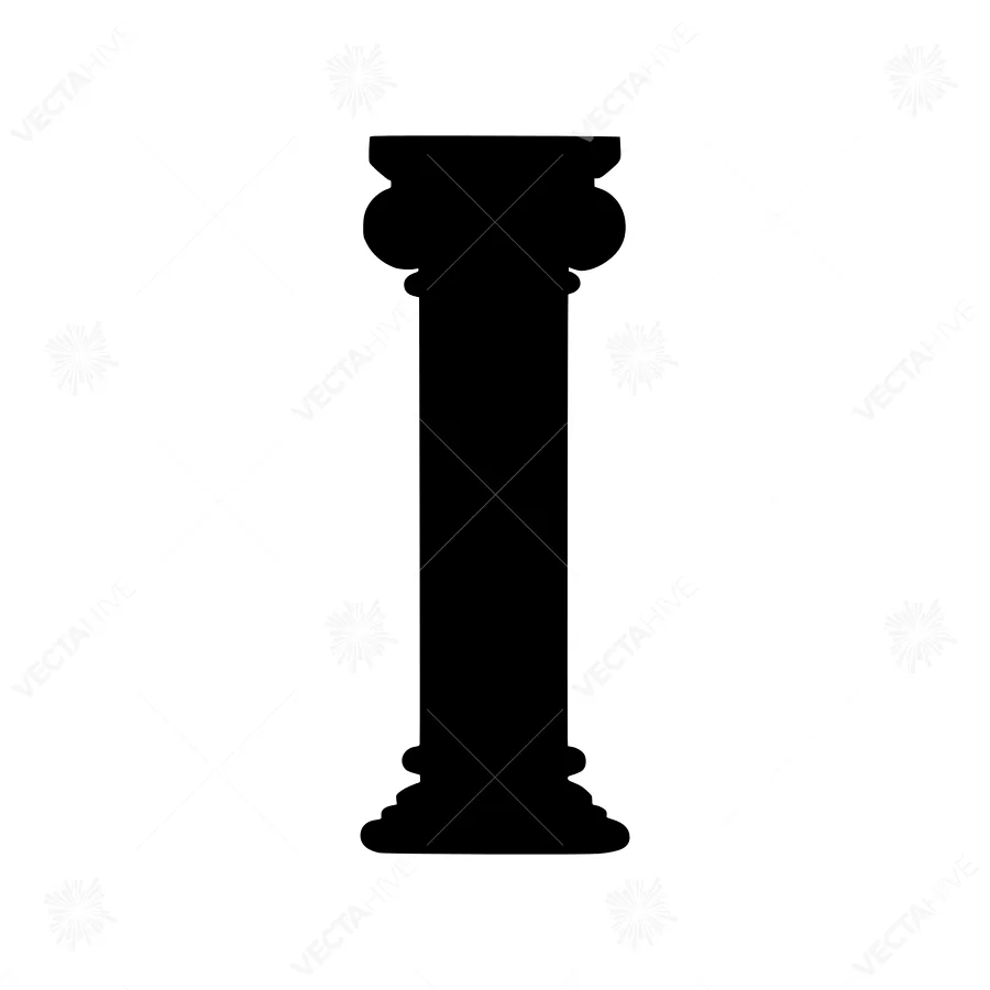 Black Column Silhouette Vector Graphic