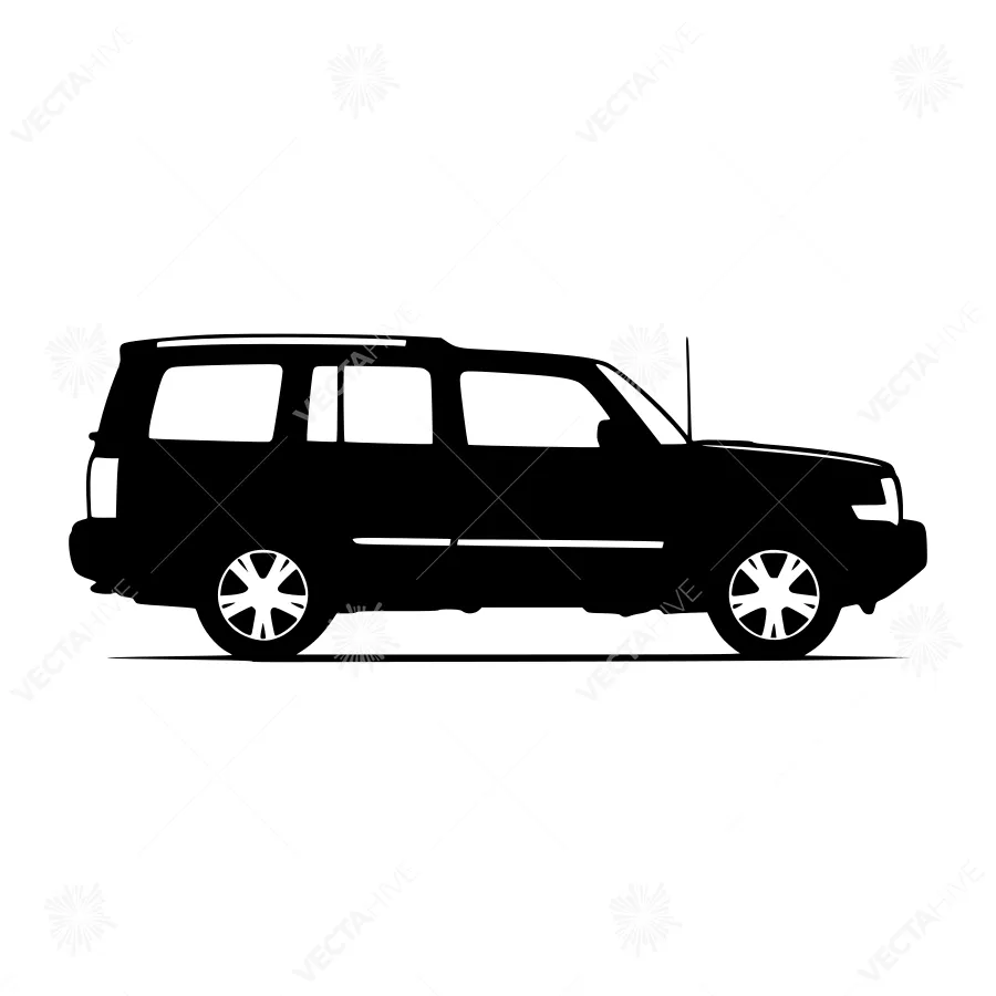 Silhouette SUV Vehicle Illustration