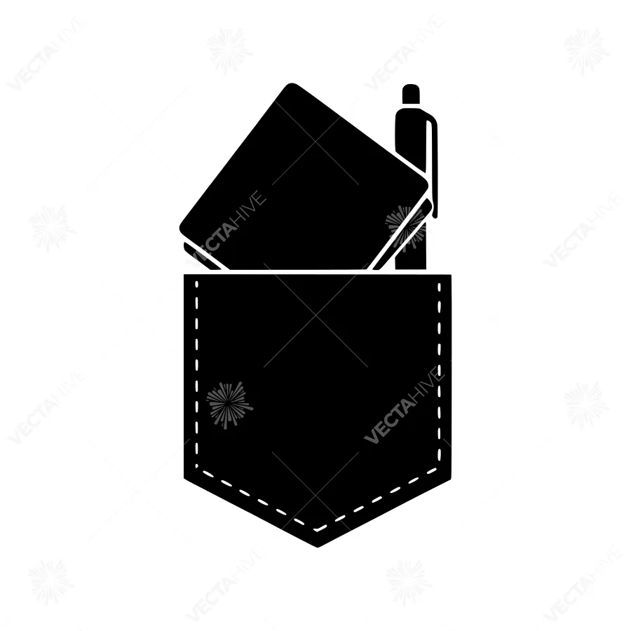 Pocket Icon - Laptop & Pen Silhouette
