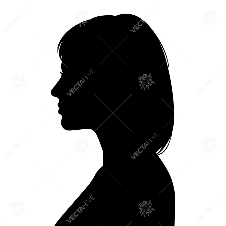 Silhouette Woman Profile - Minimalist Vector