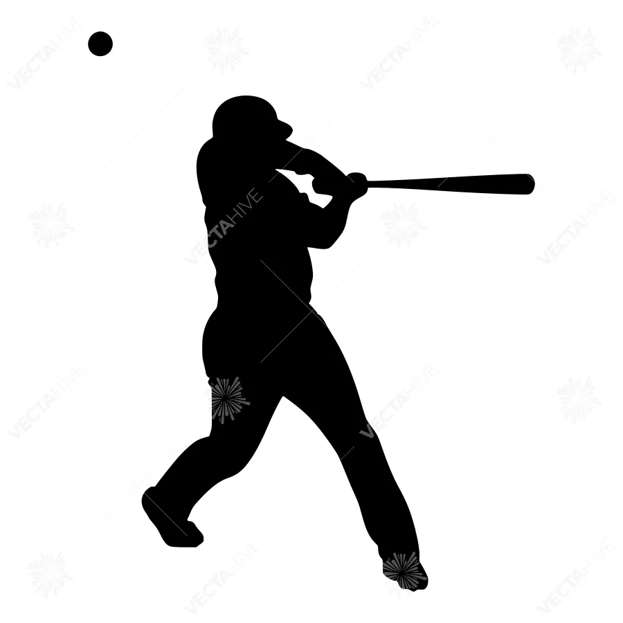 Baseball Player Silhouette - Action Shot