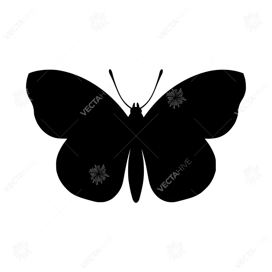 Black Butterfly Silhouette Vector Icon