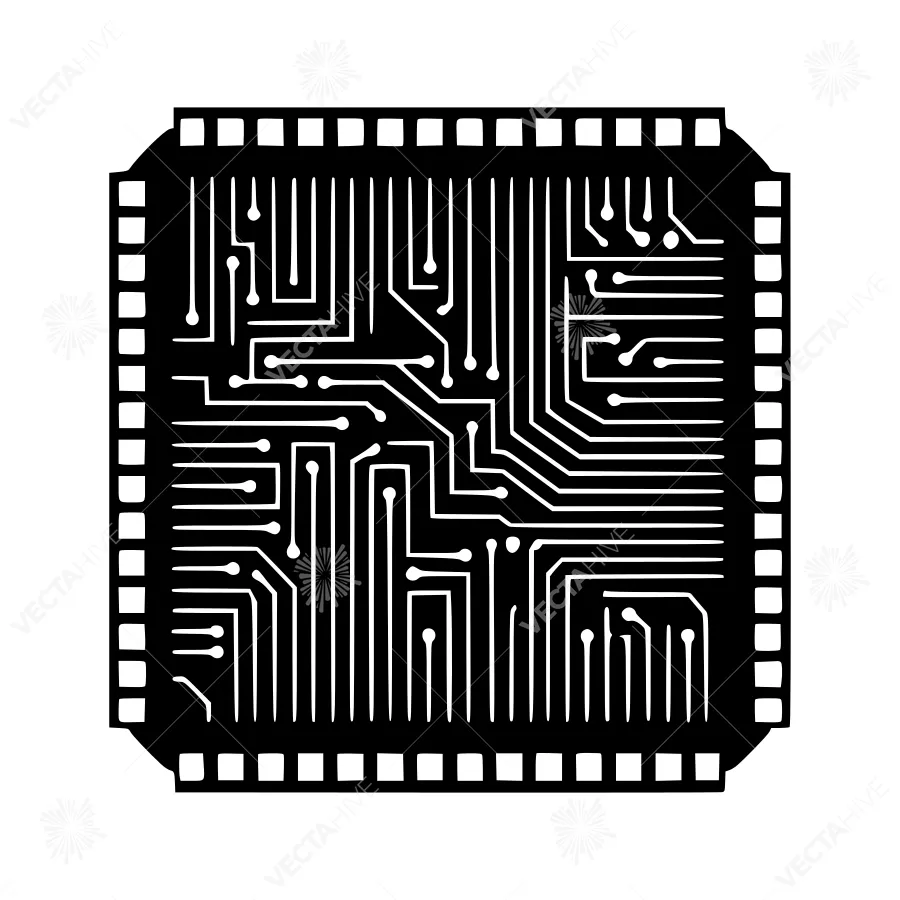 Circuit Board Icon - Vector Illustration