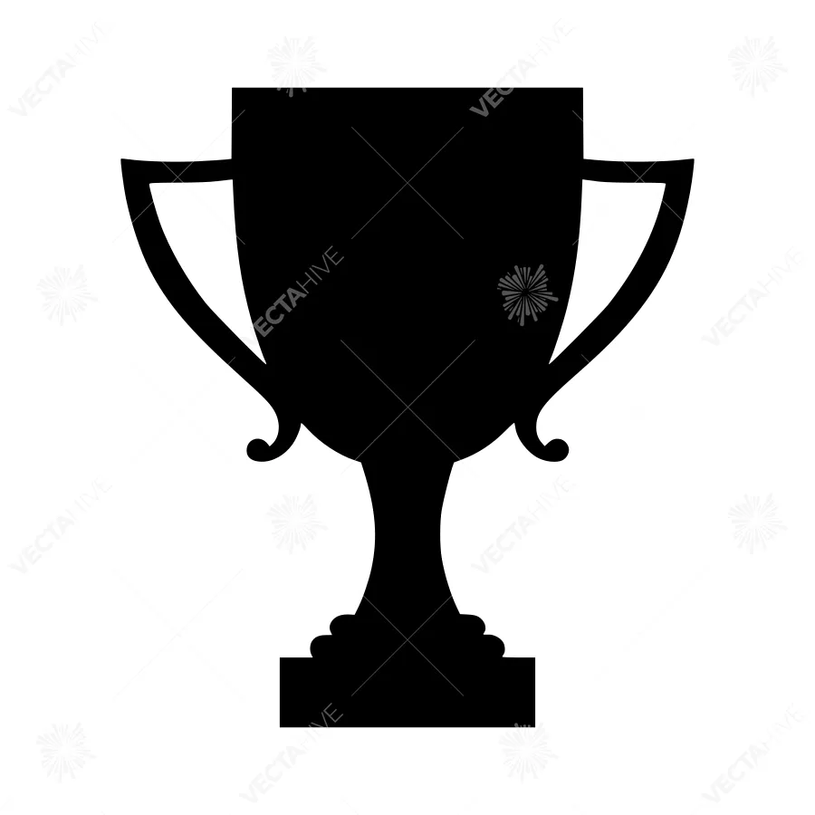 Black Trophy Icon - Vector Illustration