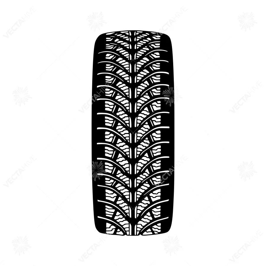 Black Tire Vector Illustration