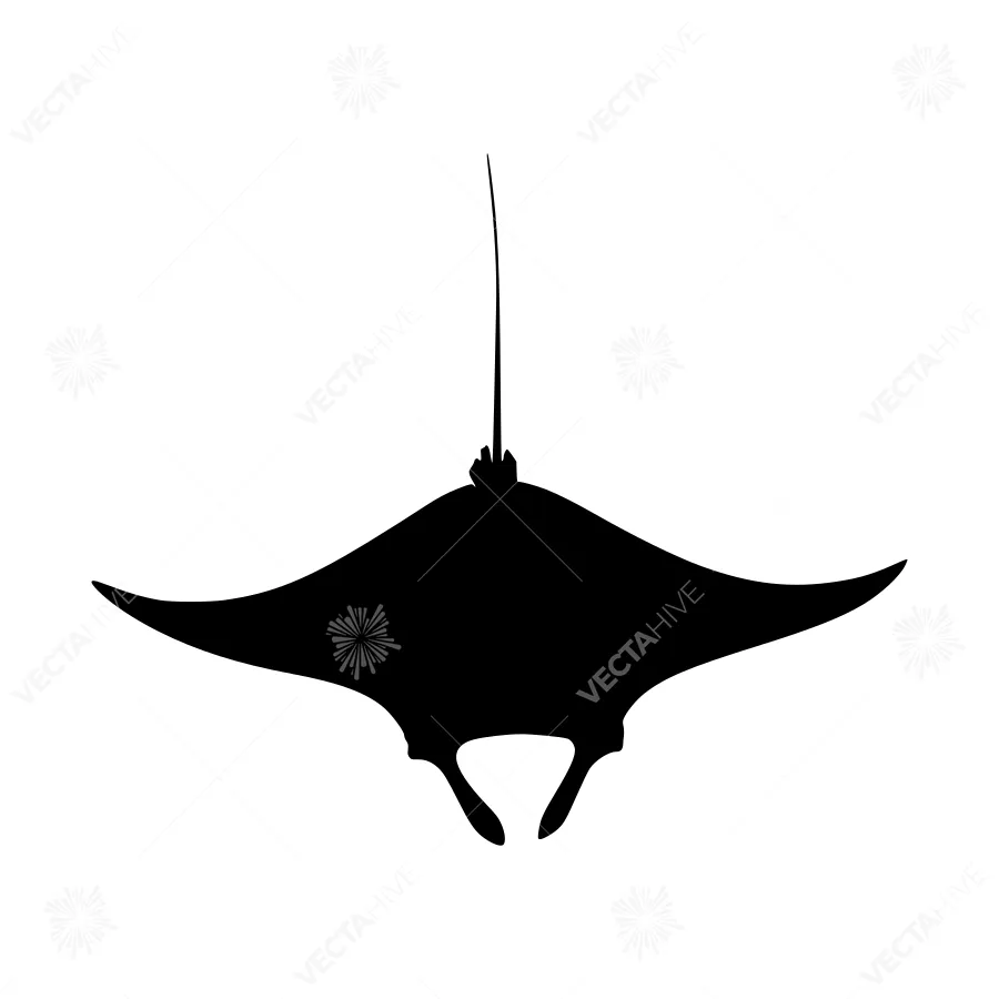 Silhouette Stingray Vector Icon