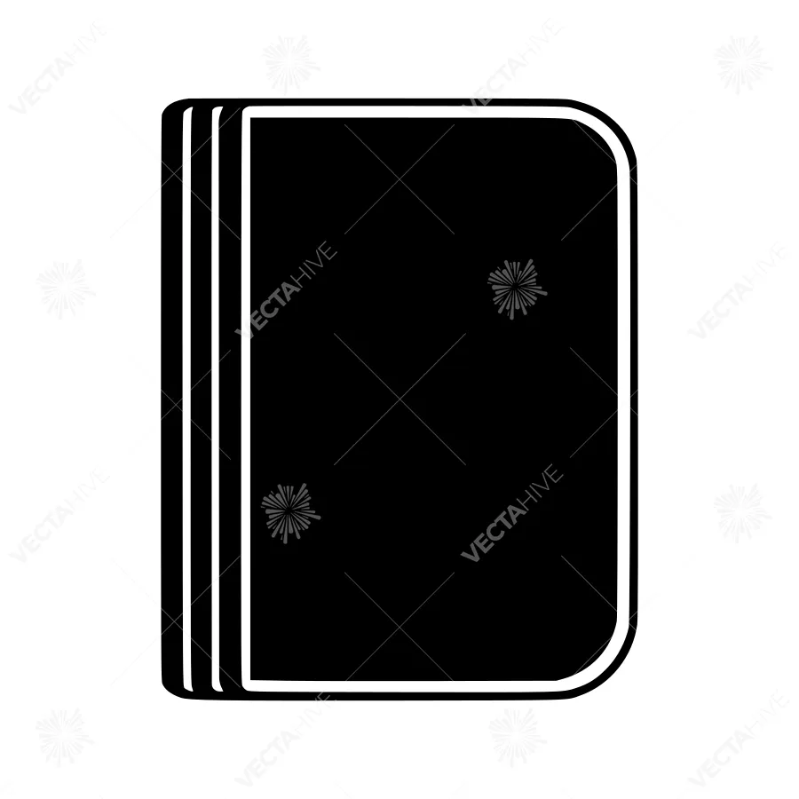 Minimalist Book Icon - Black & White Vector