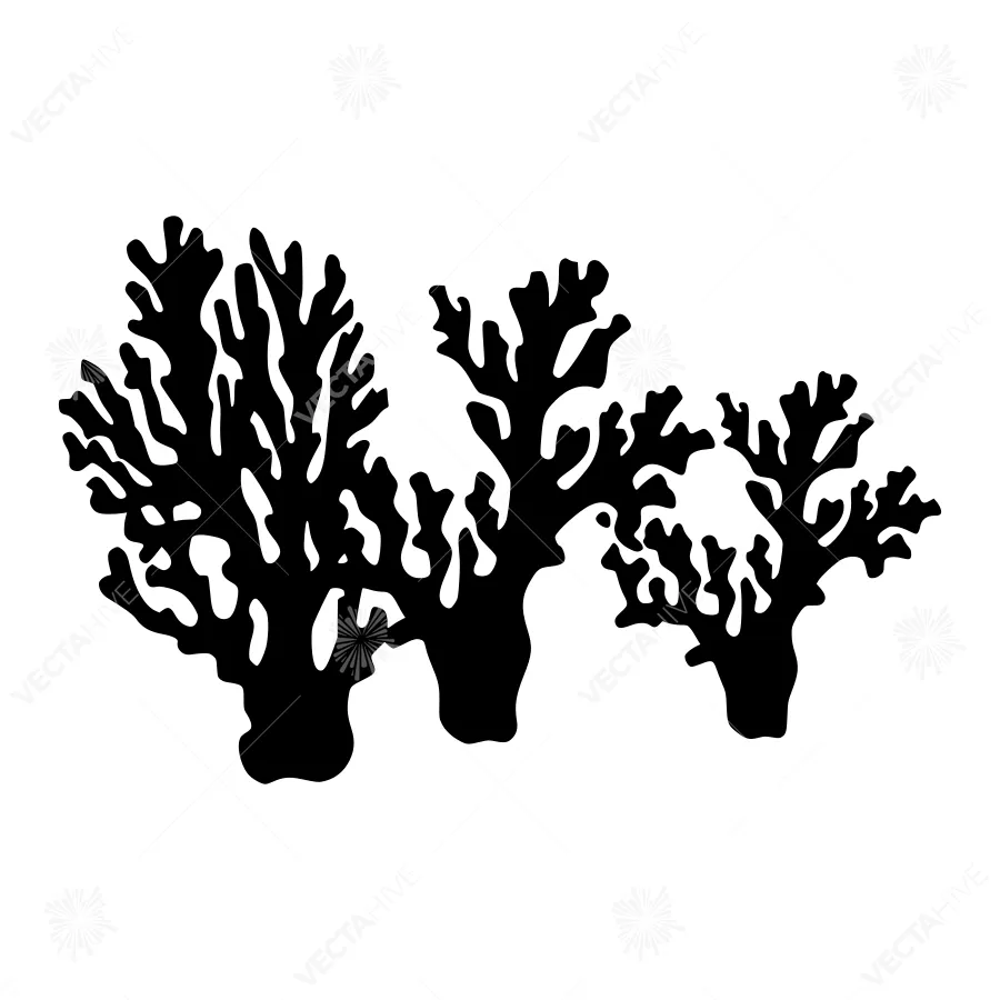 Black Coral Silhouette Vector Illustration