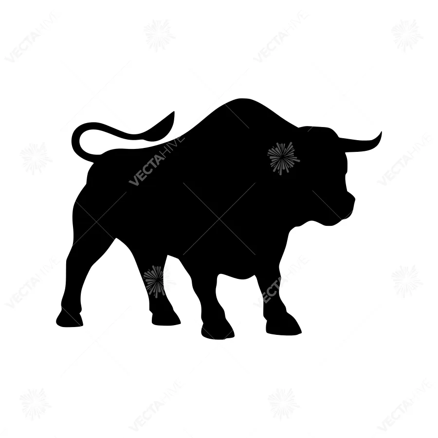 Bull Silhouette Vector Graphic