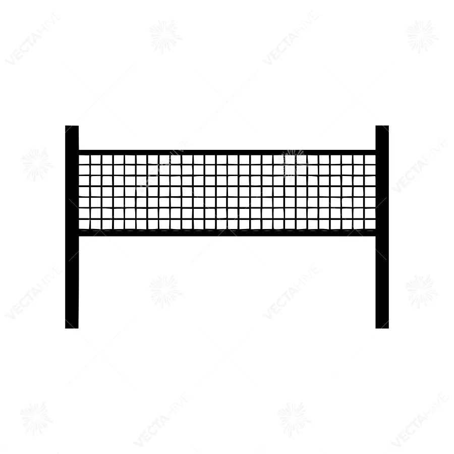 Volleyball Net Icon - Black Outline