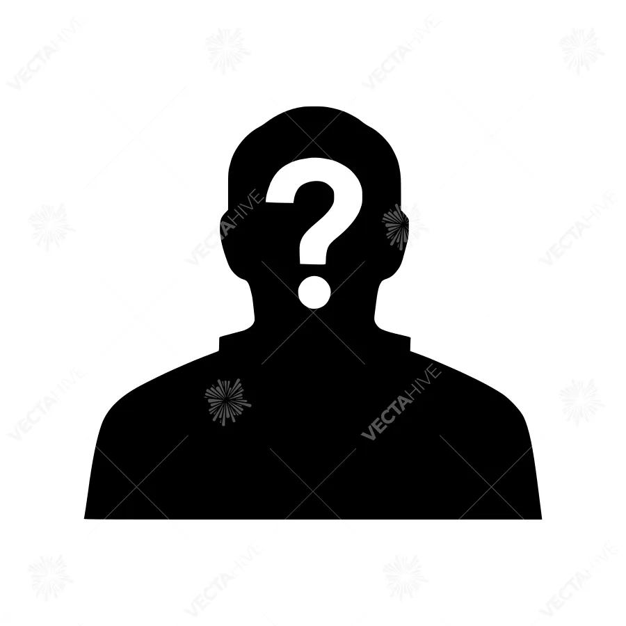 Silhouette Question Mark Head - Vector Illustration