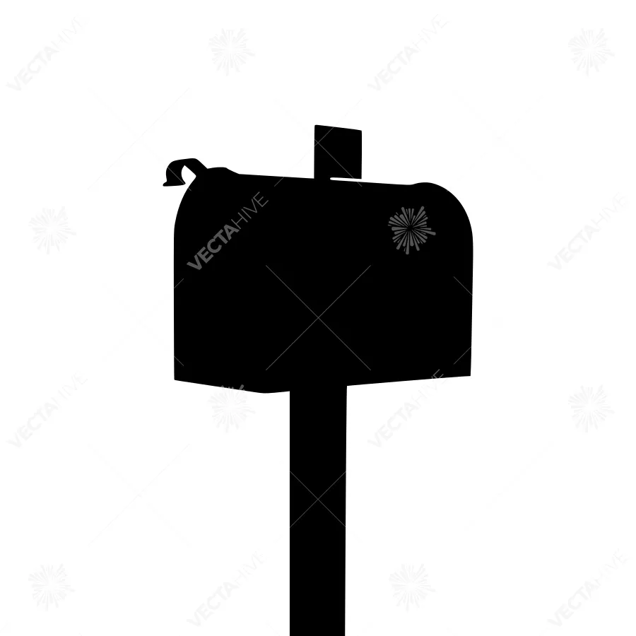 Silhouette Mailbox - Simple Vector Illustration