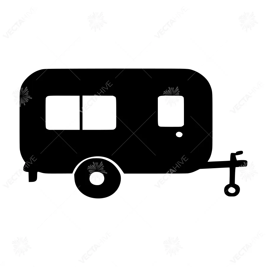Vintage Camper Trailer Silhouette