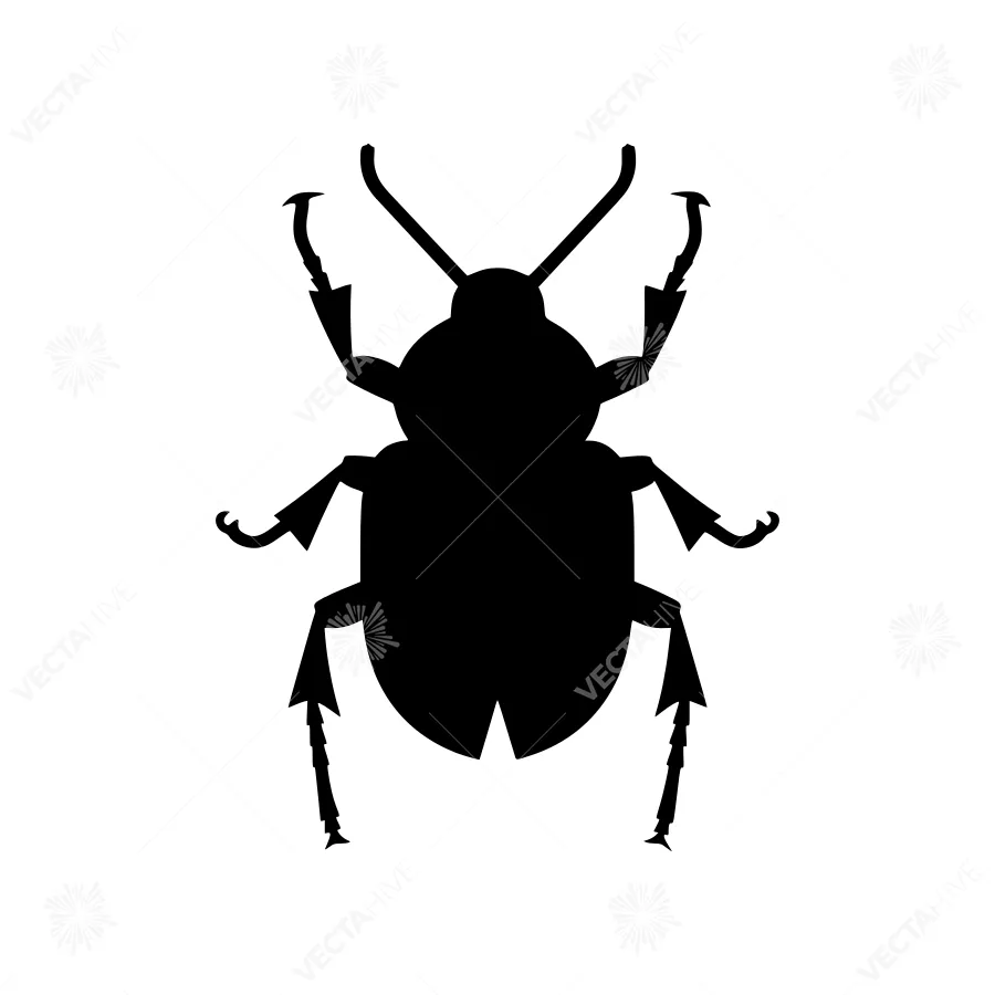 Black Beetle Silhouette Vector Icon