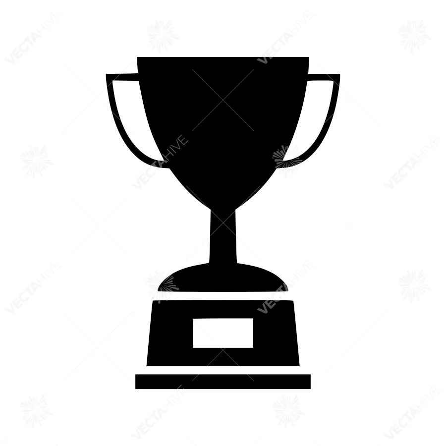Black Trophy Icon - Award Symbol