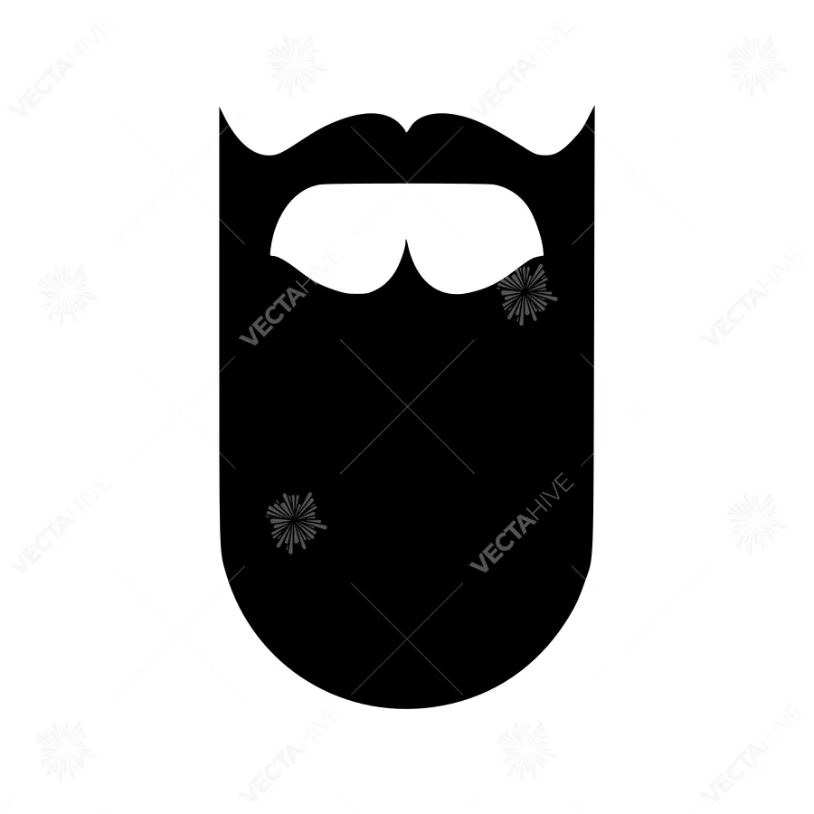 Silhouette Beard Icon - Minimalist Design