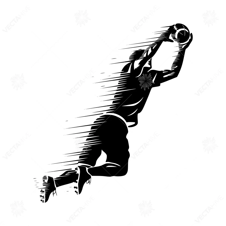 Basketball Player Silhouette - Dynamic Action