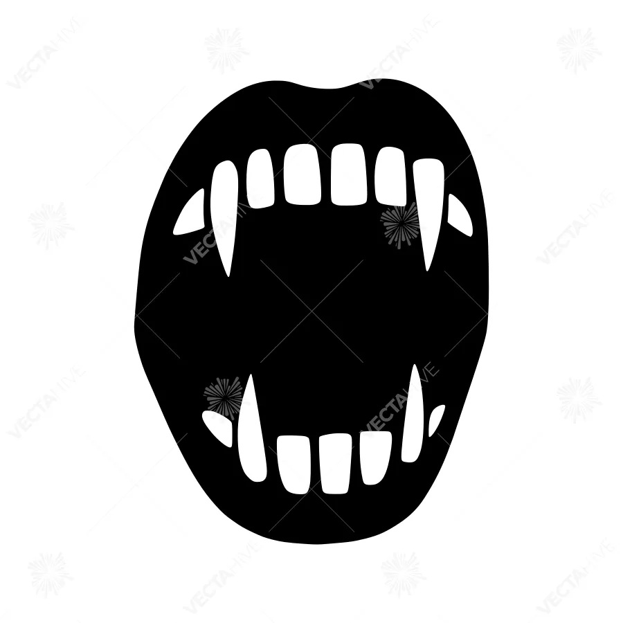 Vampire Teeth - Black Silhouette